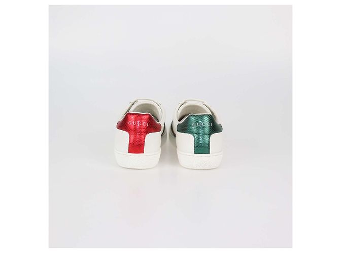 Sneakers basse Gucci Ace in pelle bianca con ape Bianco - vista 5