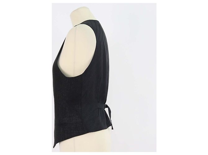 Blazer Gilet Karl Lagerfeld en mélange de viscose noir métallisé - vue 2