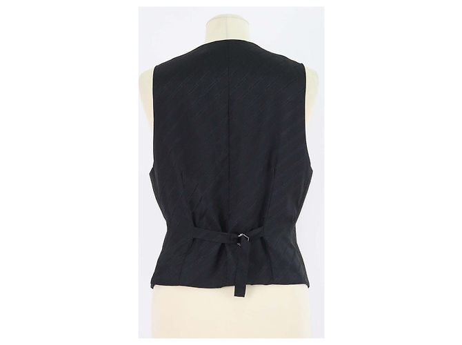 Blazer Gilet Karl Lagerfeld en mélange de viscose noir métallisé - vue 3
