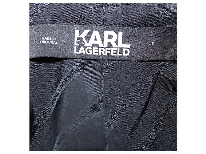 Blazer Gilet Karl Lagerfeld en mélange de viscose noir métallisé - vue 5
