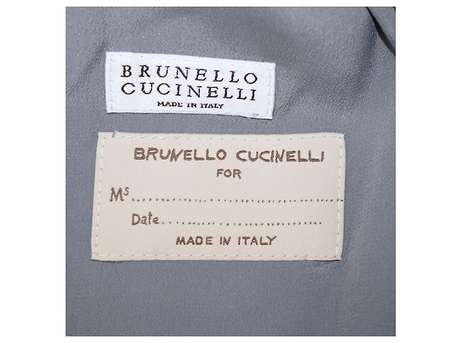 Blazer sin mangas cruzado a rayas de lino Gris/Azul Brunello Cucinelli - vista 5