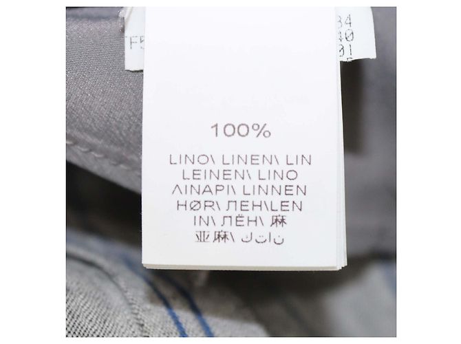 Blazer sin mangas cruzado a rayas de lino Gris/Azul Brunello Cucinelli - vista 6