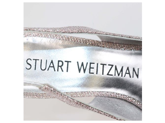 Décolleté Slingback Stuart Weitzman Metallic Pink Crystal Rosa - vista 6