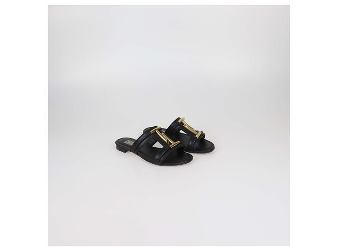 Ciabatte basse Tod's in pelle nera Double-T Nero - vista 2