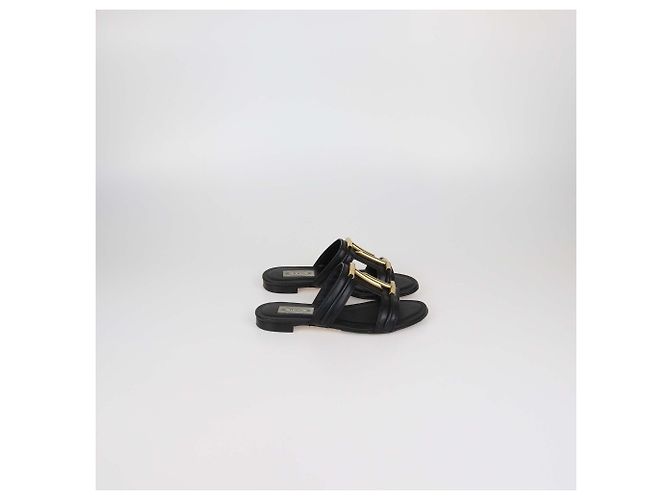 Ciabatte basse Tod's in pelle nera Double-T Nero - vista 3