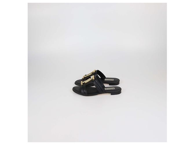 Ciabatte basse Tod's in pelle nera Double-T Nero - vista 4