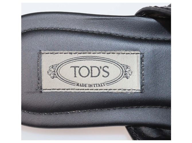 Ciabatte basse Tod's in pelle nera Double-T Nero - vista 6