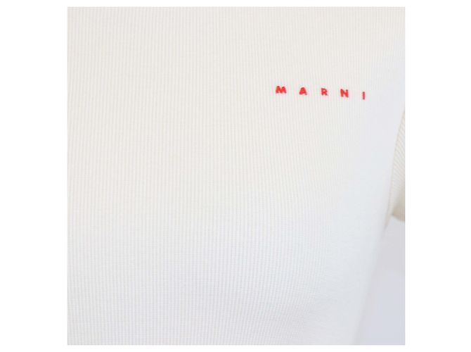 Marni Kids Kleid mit kurzen Ärmeln aus Mesh mit hellgelbem Karomuster, Baumwolle, besticktes Logo - Ansicht 5
