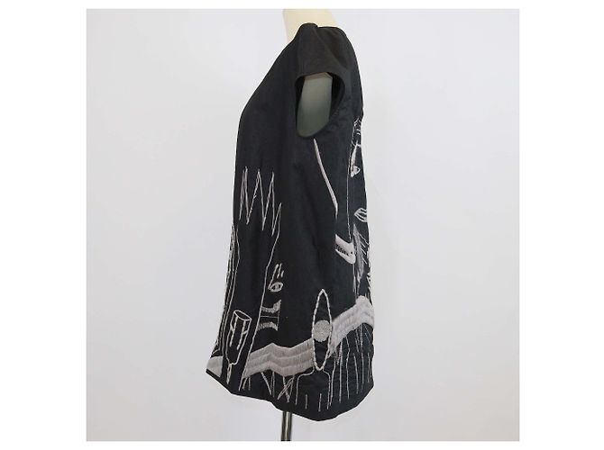 Rick Owens Chaleco oversized sin mangas de algodón negro con bordado Messiah - vista 2