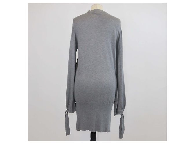 Cardigan largo Mulberry en mezcla de seda gris - vista 3