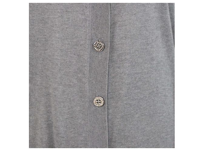 Cardigan largo Mulberry en mezcla de seda gris - vista 4