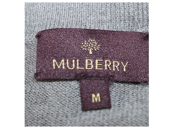 Cardigan largo Mulberry en mezcla de seda gris - vista 5