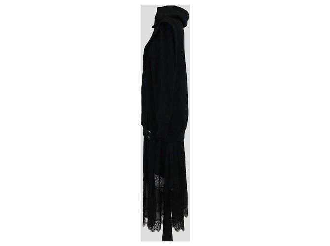 3.1 Phillip Lim Falda de encaje de algodón negra Vestido midi con capucha Negro - vista 2