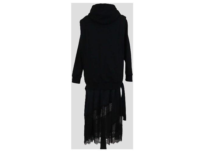3.1 Phillip Lim Falda de encaje de algodón negra Vestido midi con capucha Negro - vista 3