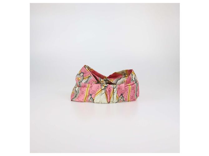 Fascia Gucci in seta multicolore con stampa serpente - vista 4