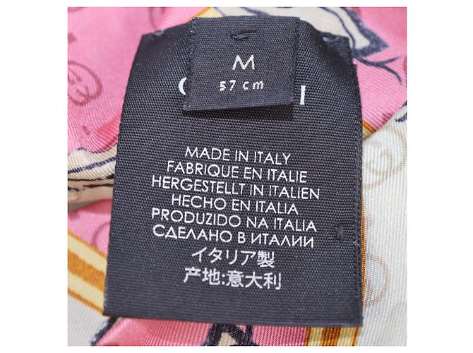 Fascia Gucci in seta multicolore con stampa serpente - vista 6