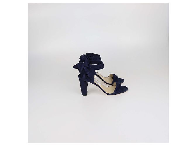 Sandali Kora con lacci in camoscio blu navy Jimmy Choo - vista 3