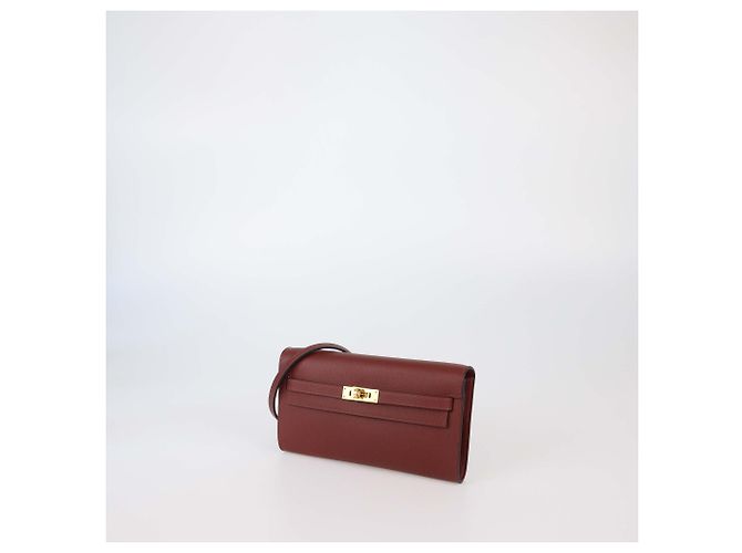 Hermès Portafoglio Hermes Rouge H Evercolor Leather Classique To Go Wallet Rosso - vista 2