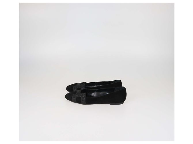 Hermès Ballerine Hermes Black Suede Crystal Powder Nice Nero - vista 4