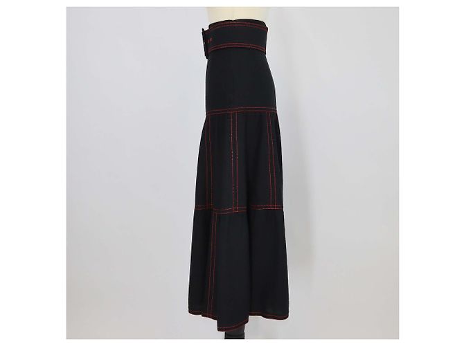 Falda con cinturón Gucci Hollywood Baby de lona negra Negro - vista 2