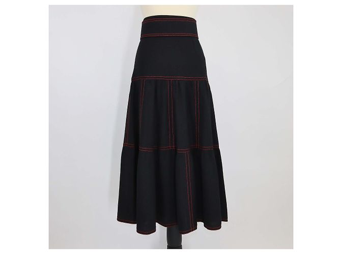 Falda con cinturón Gucci Hollywood Baby de lona negra Negro - vista 3
