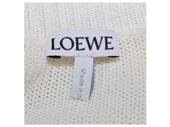 Top de manga corta de punto en mezcla de algodón Off White de Loewe con cuello redondo Blanco roto - vista 5