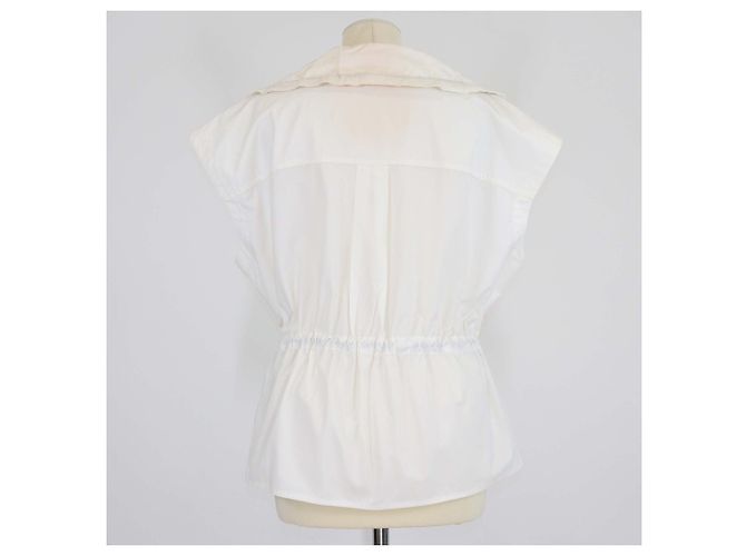 Chaqueta sin mangas de mezcla de algodón Off White Bottega Veneta Blanco roto - vista 3