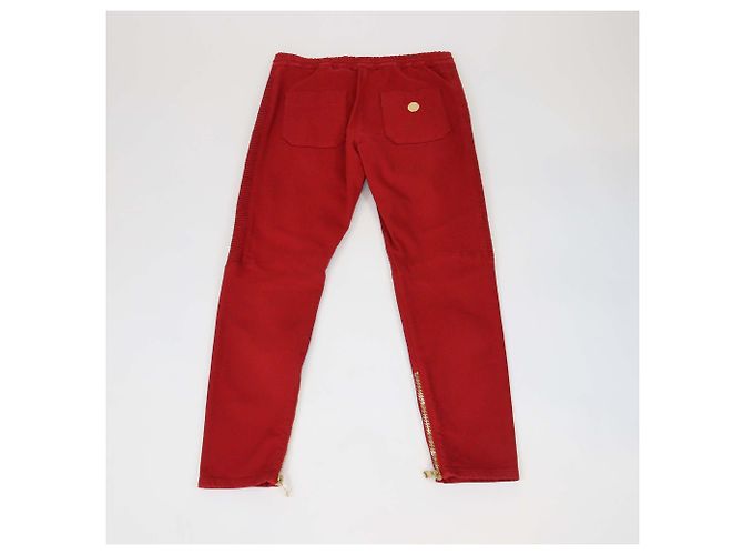 Pantalones de chándal Balmain de algodón rojo con cordón Roja - vista 2