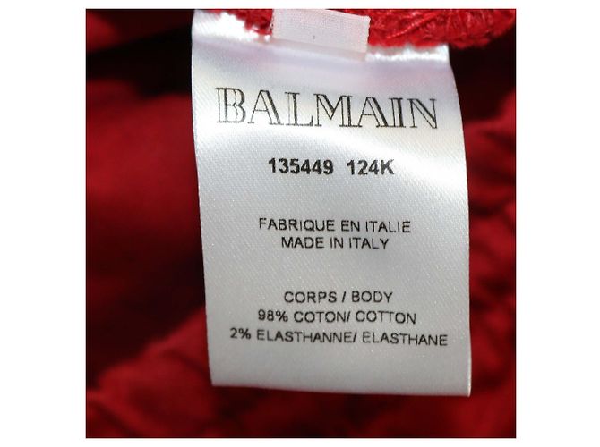 Pantalones de chándal Balmain de algodón rojo con cordón Roja - vista 6