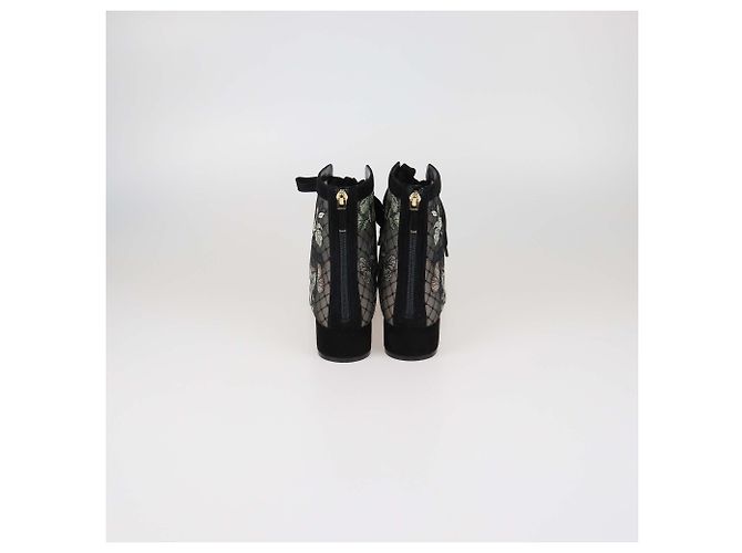 Stivaletti Christian Dior Naughtily D in pizzo nero e camoscio - vista 5
