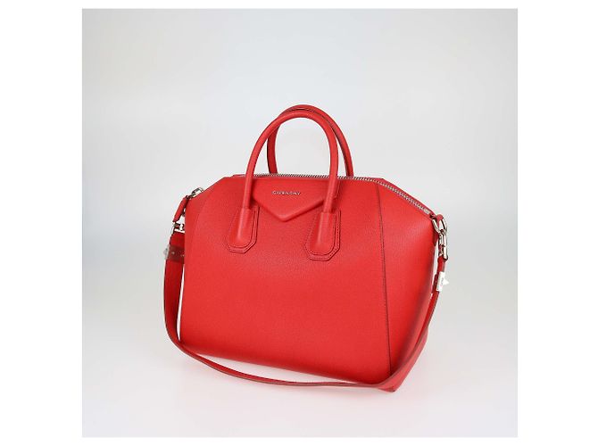 Borsa Satchel Antigona Medium in pelle rossa Givenchy Rosso - vista 2