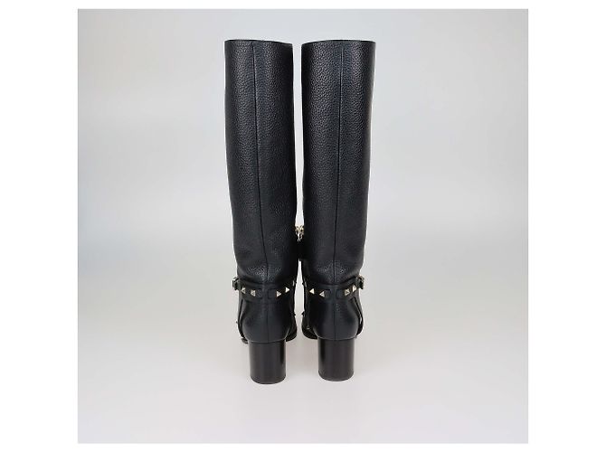 Botas Rockstud de cuero negro con hebilla de Valentino - vista 5