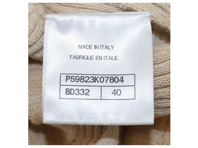 Chanel Mini-Kleid aus Wollmisch-Strick in Beige mit Rundhalsausschnitt - Ansicht 6