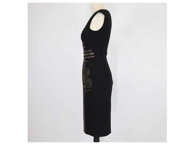 Autre Marque Mini abito senza maniche Versace Collection nero con cristalli - vista 2