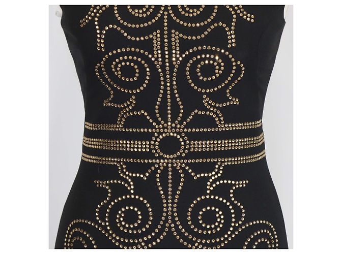 Autre Marque Mini abito senza maniche Versace Collection nero con cristalli - vista 4