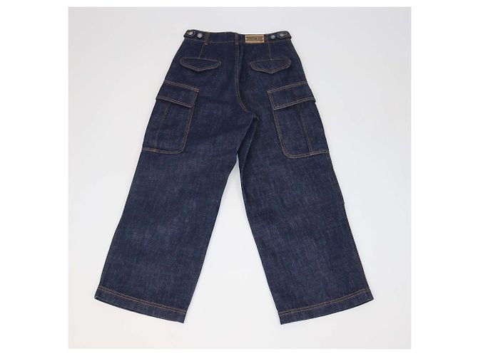 Jeans Cargo Christian Dior in Denim Blu Scuro 8 - vista 2