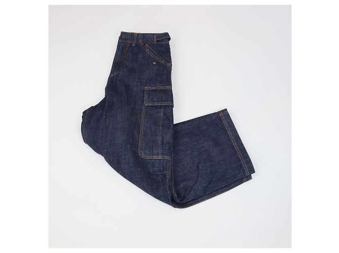 Jeans Cargo Christian Dior in Denim Blu Scuro 8 - vista 3