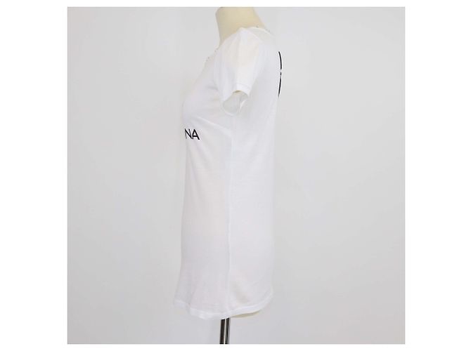 Camiseta Dolce & Gabbana de algodón blanco con estampado y strass - vista 2