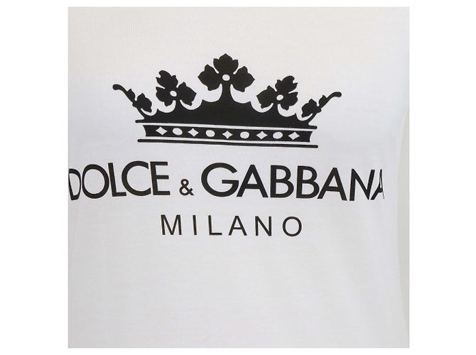 Camiseta Dolce & Gabbana de algodón blanco con estampado y strass - vista 4