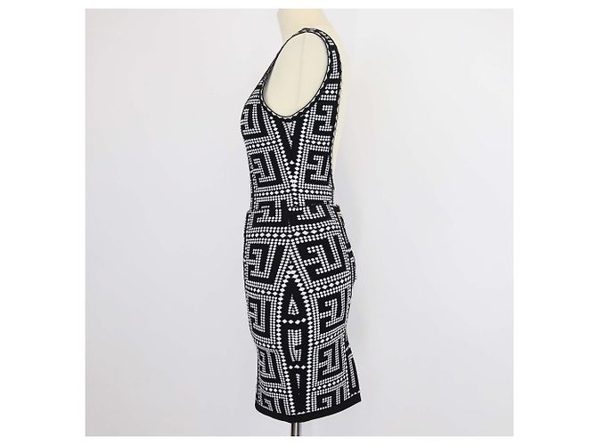 Conjunto de Body e Saia em Jacquard de Viscose Blend Mosaico Preto/Branco Balmain - vista 2