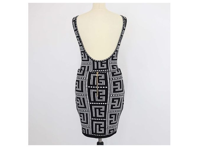 Conjunto de Body e Saia em Jacquard de Viscose Blend Mosaico Preto/Branco Balmain - vista 3