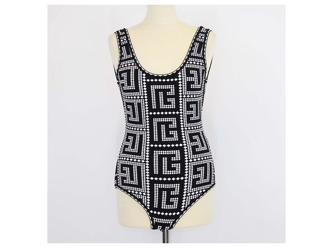 Conjunto de Body e Saia em Jacquard de Viscose Blend Mosaico Preto/Branco Balmain - vista 4