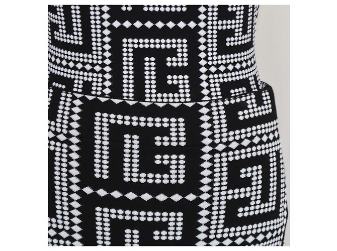 Conjunto de Body e Saia em Jacquard de Viscose Blend Mosaico Preto/Branco Balmain - vista 5