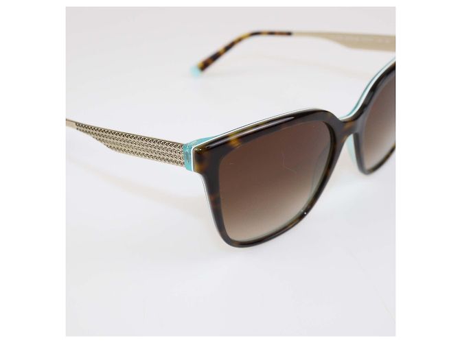 Tiffany & Co. Brown Havana Gradient Quadratische Sonnenbrille Blau - Ansicht 6