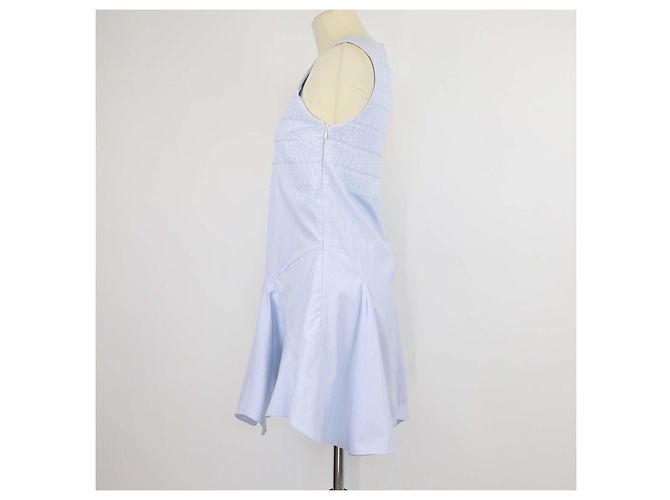 Vestido mini acampanado de algodón azul Christian Dior - vista 2