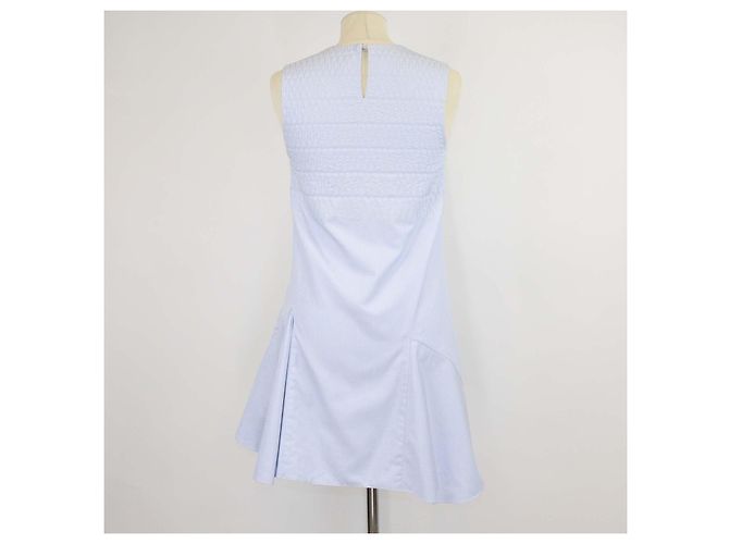Vestido mini acampanado de algodón azul Christian Dior - vista 3