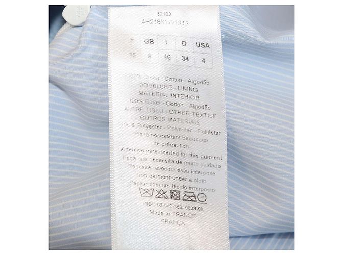 Vestido mini acampanado de algodón azul Christian Dior - vista 6