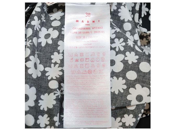 Camisa sin mangas Marni de algodón floral blanco/negro - vista 6