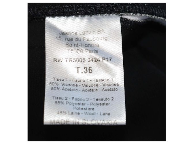 Conjunto de top com decote drapeado e recortes e calças em mistura de viscose preto Lanvin - vista 6