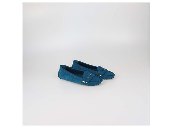 Mocassini in camoscio blu teal Louis Vuitton - vista 2